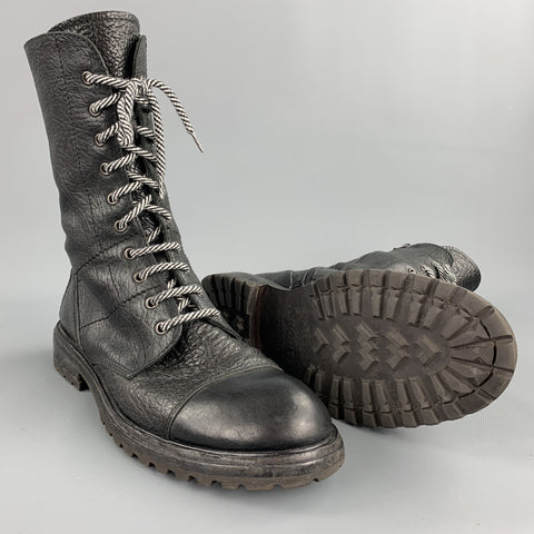 MOMA Size 9 Black Leather Lace Up Ankle Boots