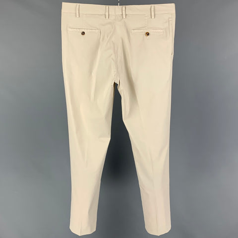 ISAIA Size 36 Khaki Cotton Casual Pants