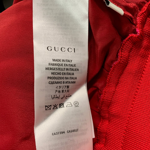 GUCCI Size M Red Pink Lace Intarsia Viscose Lace Drawstring Shorts