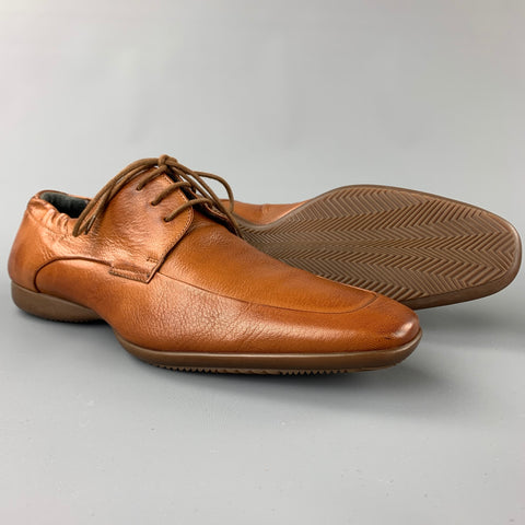 PAUL SMITH Size 9 Tan Suede Square Toe Lace Up Shoes