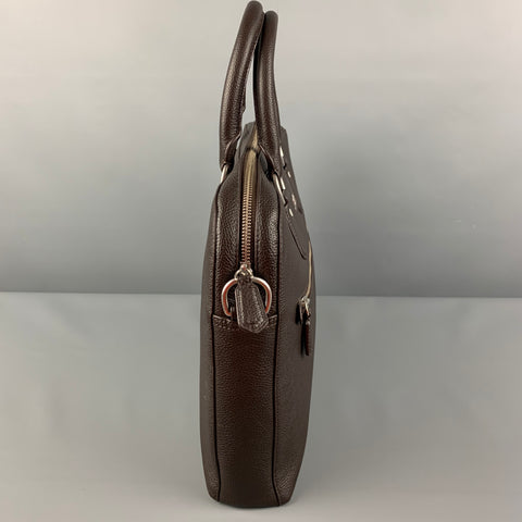POLO by RALPH LAUREN Brown Pebble Grain Leather Briefcase Bag