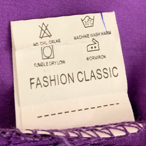 MOFU FASHION Size M Purple Black White Contrast Trim Short Sleeve Shirt