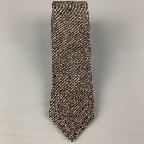 JIL SANDER Grey Silk Cotton Skinny Tie