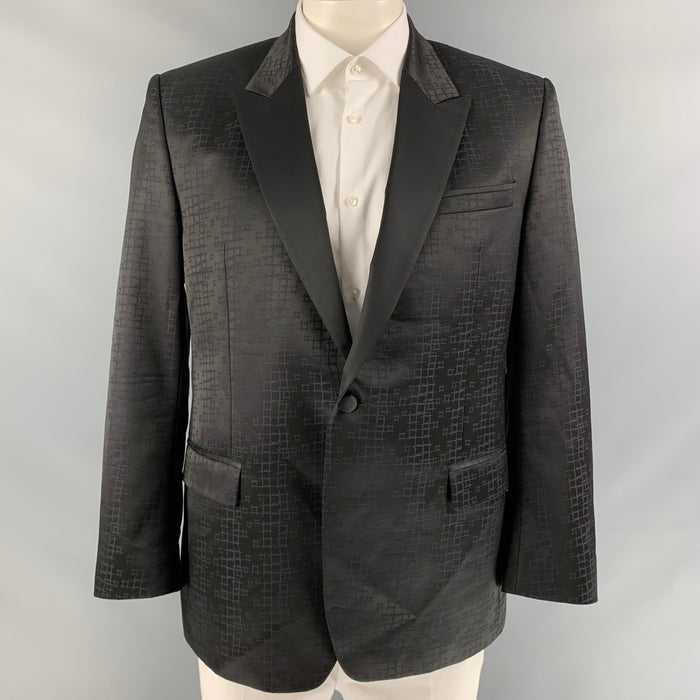 VERSACE COLLECTION Size 44 Black Acetate Blend Peak Lapel Sport Coat