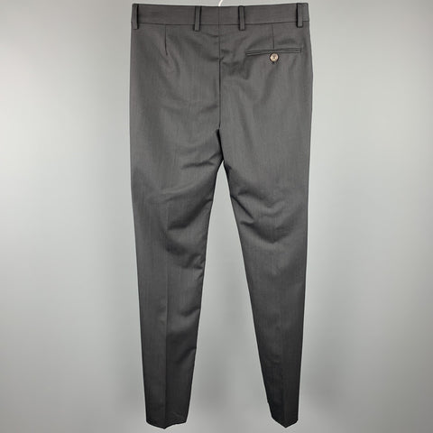 VIVIENNE WESTWOOD MAN James Size 36 Charcoal Wool Peak Lapel Suit