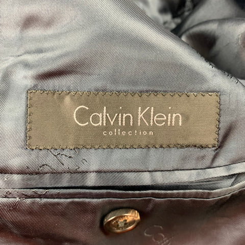 CALVIN KLEIN COLLECTION Size 36 Black Wool Peak Lapel Sport Coat
