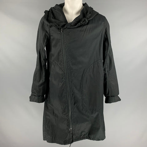 MASAHIKO MARUYAMA Size M Black White Graphic Cotton Hooded Coat