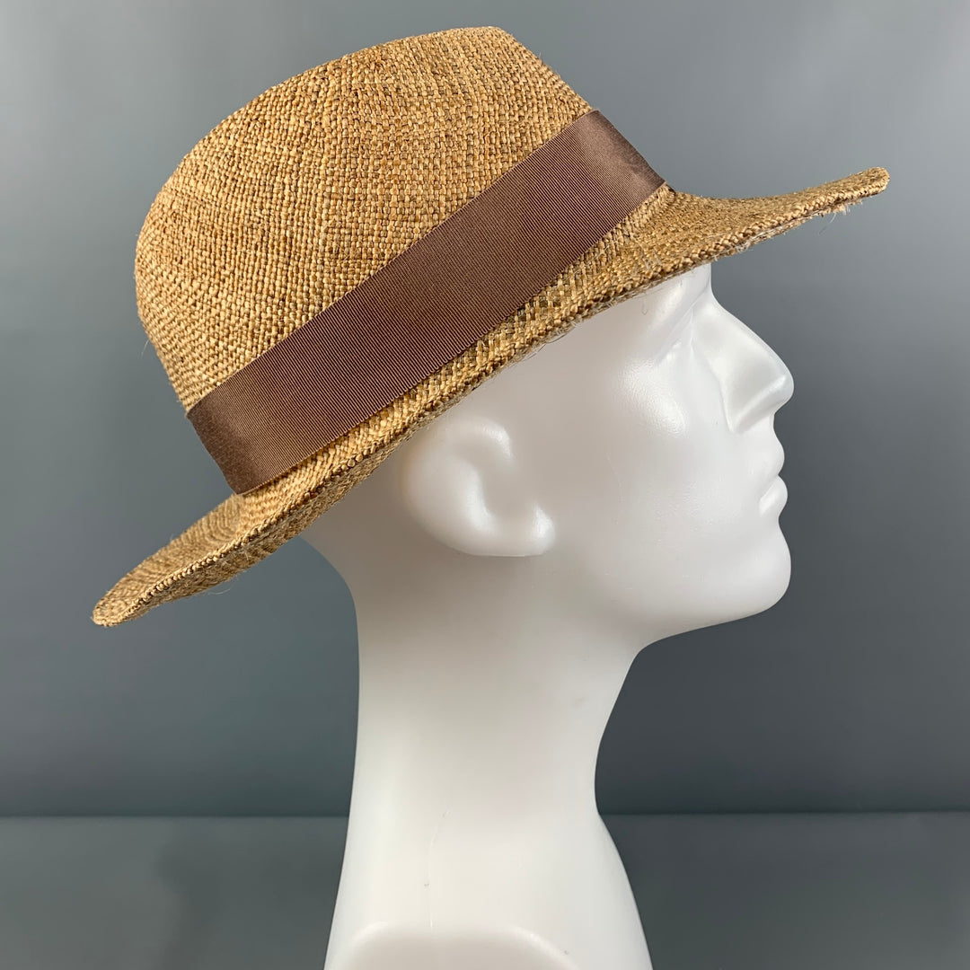 Vintage MAKINS Tan Straw Fedora Hat