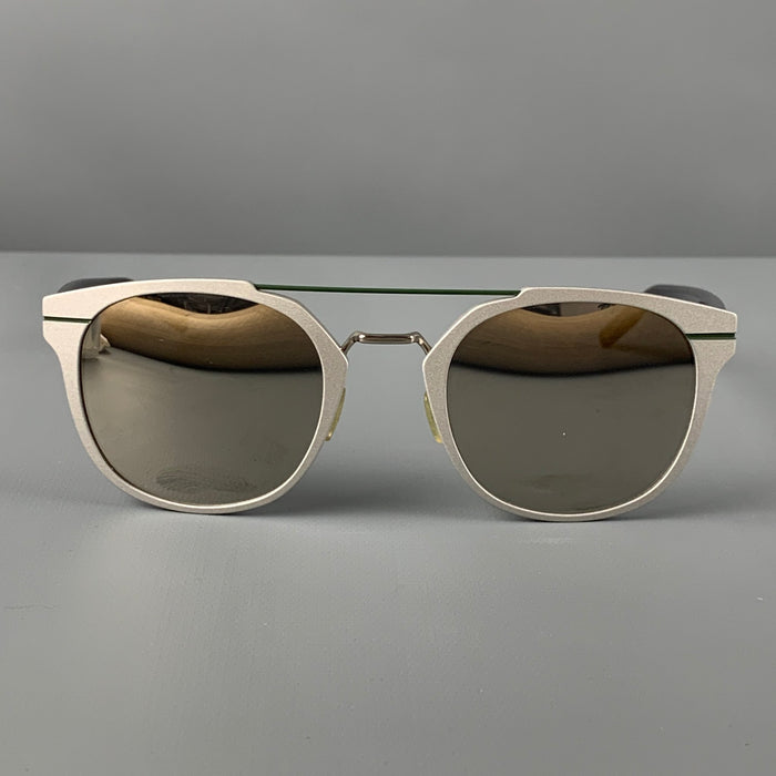 DIOR HOMME Lunettes de soleil en métal et acétate de matériaux mélangés gris noir