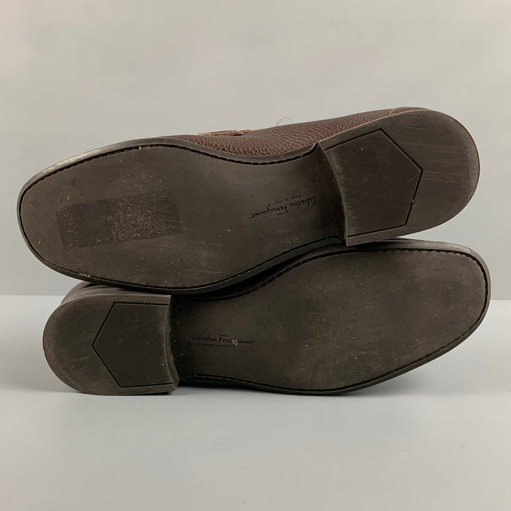 SALVATORE FERRAGAMO Size 9.5 Brown Leather Loafers
