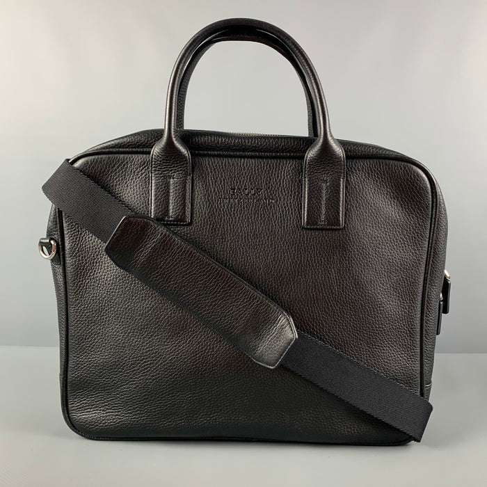 BALLY Black Leather Top Handles Shoulder Bag
