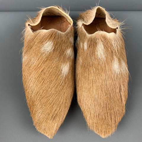 BROTHER VELLIES Taille 7 Beige Crème Poils De Veau Slip On Flats