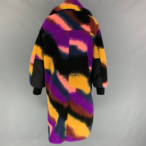 STELLA McCARTNEY Size 4 Multi-Color Teddy Jacquard Marley Oversize Coat