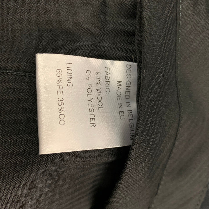 WALTER VAN BEIRENDONCK SS 17 Size 36 Black Wool / Polyester Ribbon Waistband Dress Pants
