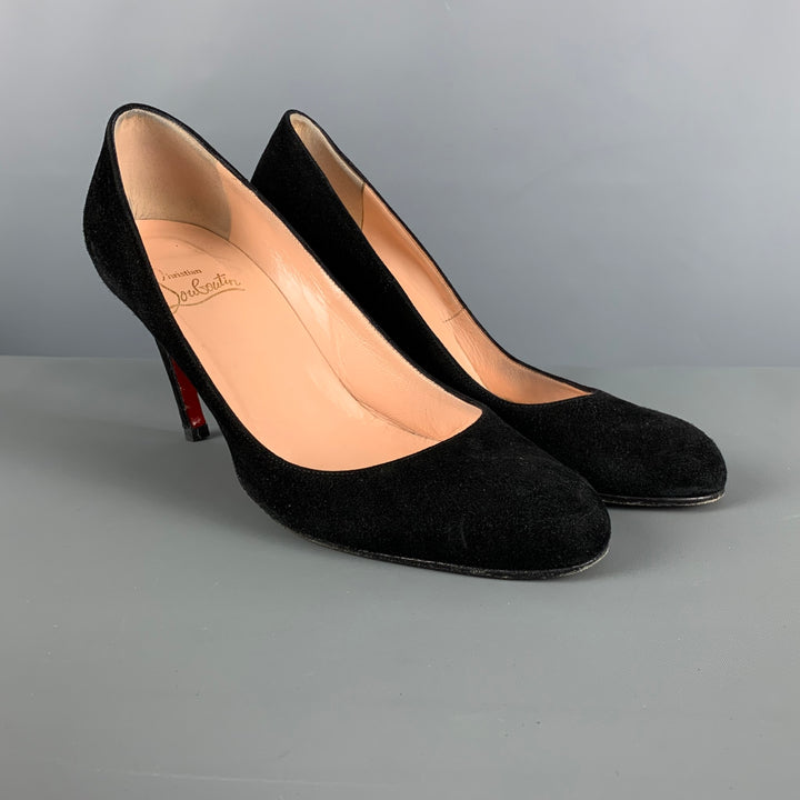 CHRISTIAN LOUBOUTIN Size 8.5 Black Suede Classic Pumps