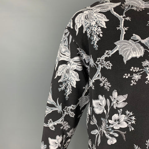 MCQ by ALEXANDER MCQUEEN Size M Black White Print Cotton Crew-Neck Pullover