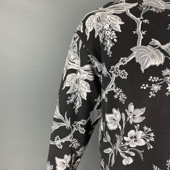 MCQ by ALEXANDER MCQUEEN Size M Black White Print Cotton Crew-Neck Pullover