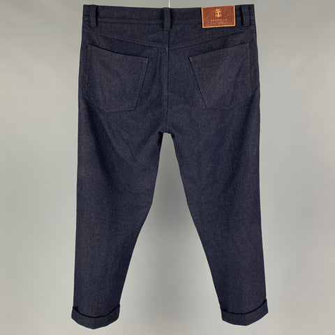 BRUNELLO CUCINELLI Size 30 Navy Lana Wool Casual Pants