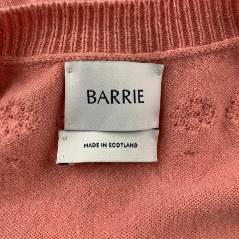 BARRIE Size XL Salmon Pink Knitted Cashmere Sweater