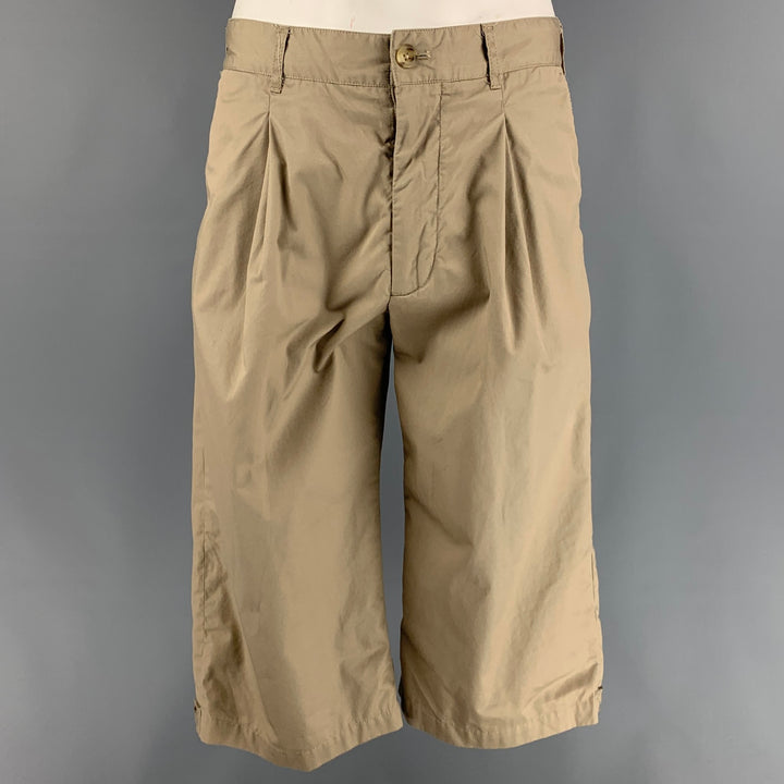 ENGINEERED GARMENTS Size 34 Khaki Cotton Pleated Shorts