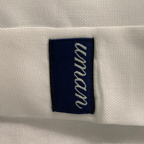 UMAN Size XL White Solid Cotton French Cuff Long Sleeve Shirt