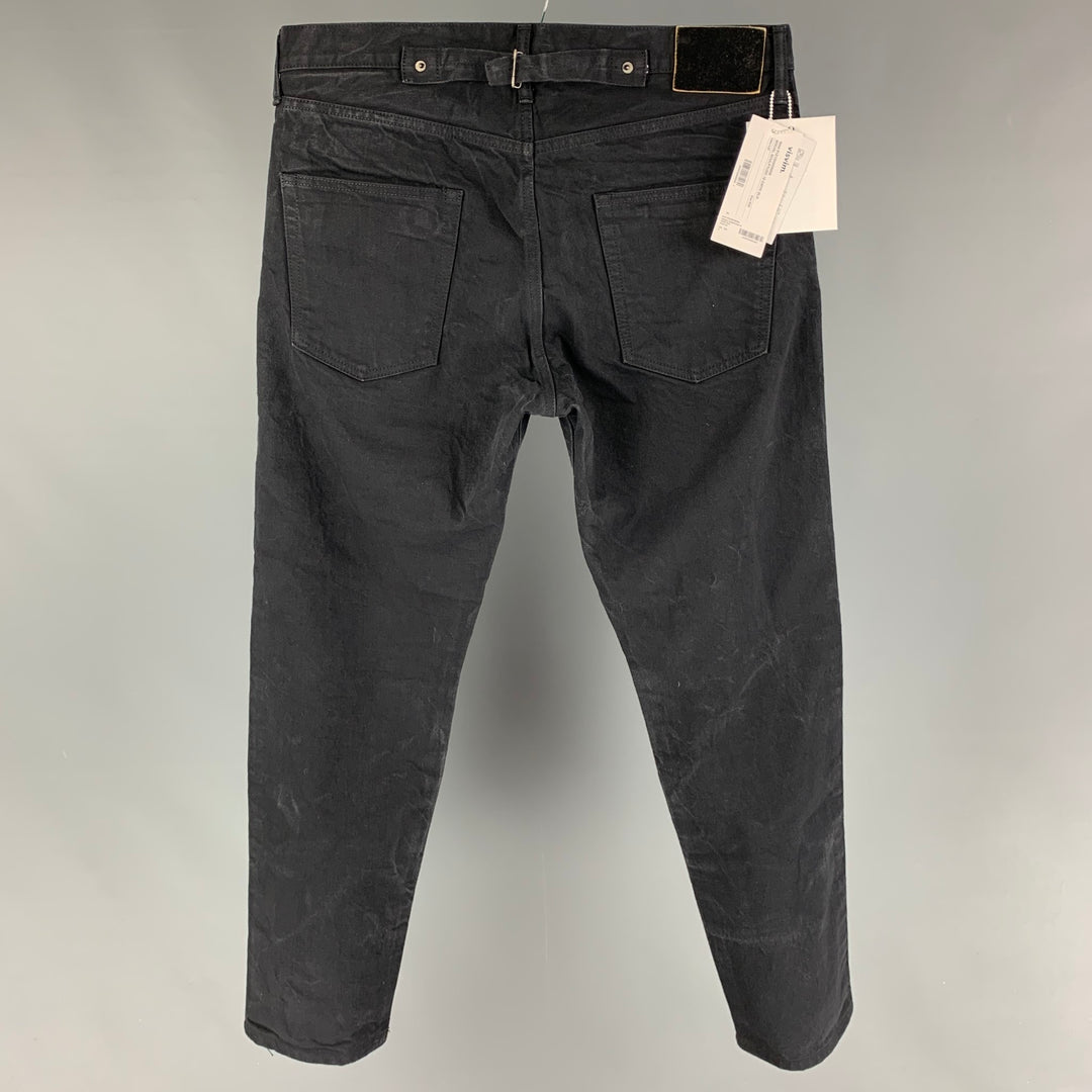 VISVIM Social Sculpture 16 CMYK Size 36 Black Selvedge Denim Jeans 
