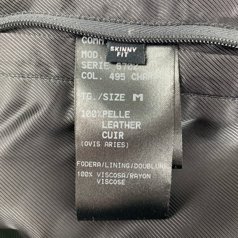 NEIL BARRETT Size M Charcoal Grey Sheep Skinny Fit Leather Jacket