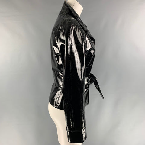 GRUPPO GFT Chaqueta con cinturón de cabra negra talla 8