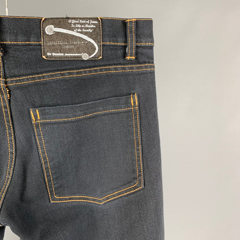 DR DENIM Size 32 Indigo Contrast Stitch Cotton Blend Jeans