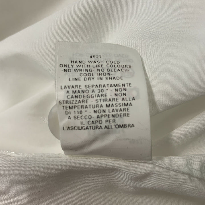 JEAN PAUL GAULTIER Size 8 White Cotton Solid Buttoned Sleeve Shirt
