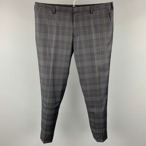 PAUL SMITH Size 36 Blackwatch Plaid Wool Dress Pants