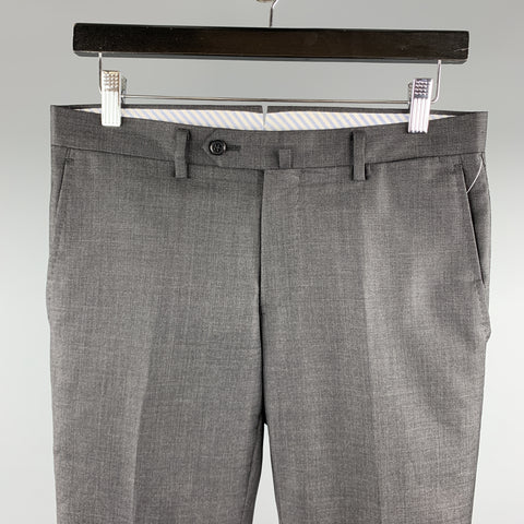 UNIVERSAL LANGUAGE Size 30 x 28 Charcoal Solid Wool Zip Fly Dress Pants