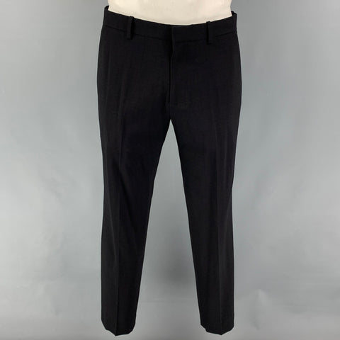 THEORY Size 42 Black Wool Blend Notch Lapel Suit