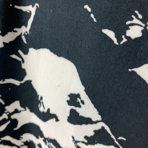 MARKUS LUPFER Size L Black White Print Cotton Button Up Long Sleeve Shirt