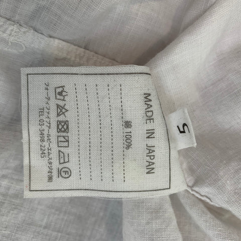 45rpm Size XL White Cotton One Pocket Long Sleeve Shirt