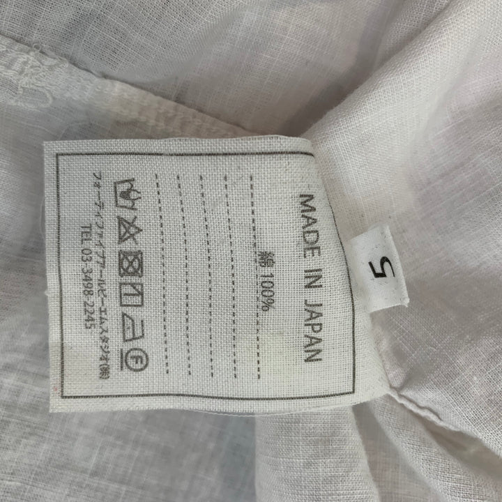 45rpm Size XL White Cotton Button Down Long Sleeve Shirt