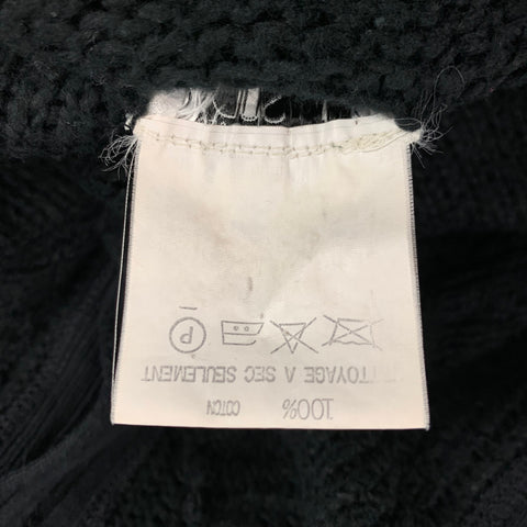 Vintage MATSUDA Size M Black Knitted Wool Collarless Cardigan