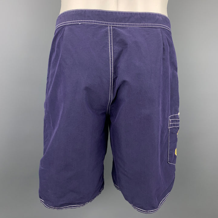 POLO by RALPH LAUREN Size S Navy Contrast Stitch Cotton / Nylon Shorts
