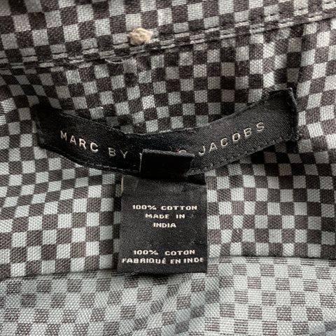 MARC by MARC JACOBS Size S Gray & Black Checkered Cotton Long Sleeve Shirt