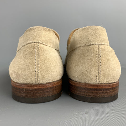 SUTOR MANTELLASSI Size 11 Natural Suede Slip On Loafers