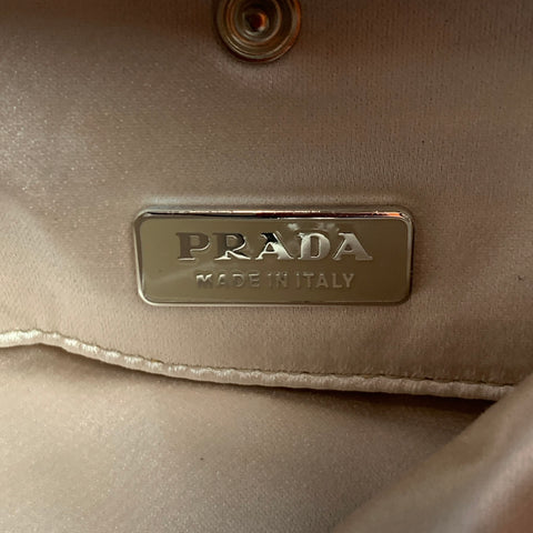 PRADA Sac à main de soirée en daim noir orné de strass