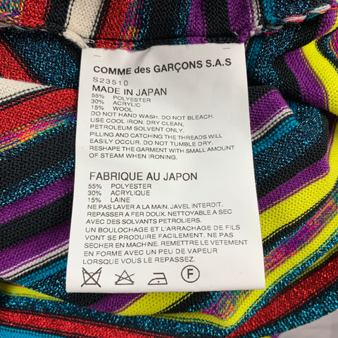 COMME des GARCONS SHIRT Size L Multi-Color Stripe Polyester Blend V-Neck Pullover