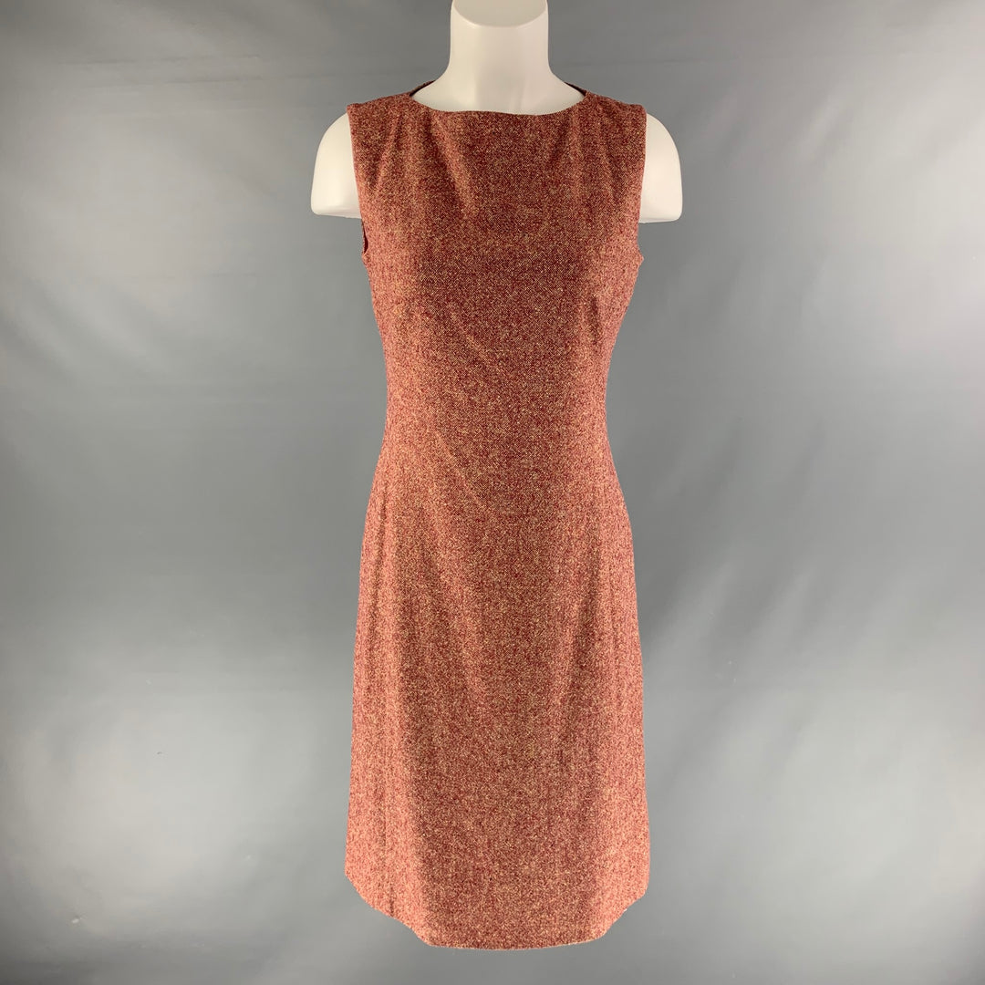 PIAZZA SEMPIONE Size 4 Burgundy Cream Wool & Lycra Textured Sheath Dre –  Sui Generis Designer Consignment