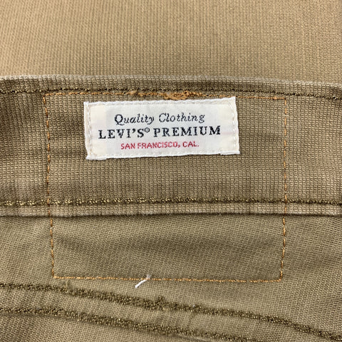 LEVI STRAUSS 511 Size 34 Tan Cotton Zip Fly Jeans