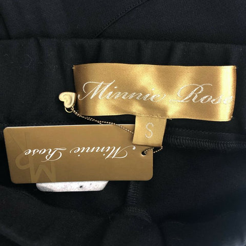 MINNIE ROSE Size S Black Rayon Blend Solid Elastic Waistband Casual Pants