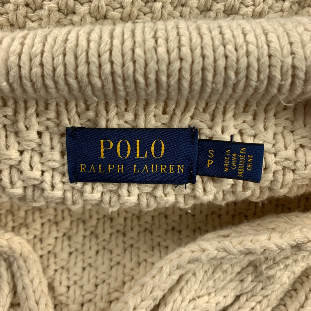 POLO by RALPH LAUREN Talla S Jersey oversize de algodón/poliéster color crema