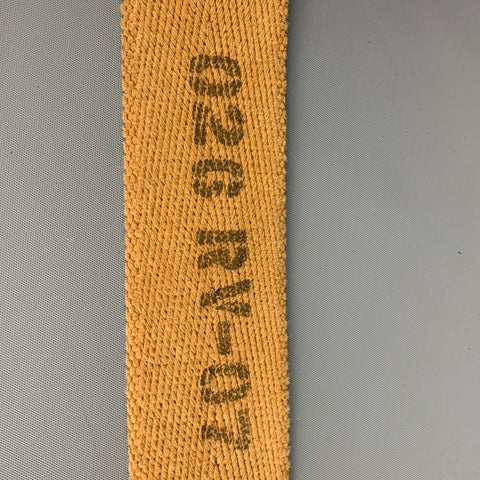 RRL by RALPH LAUREN Size 34 Tan Mustard Distressed Mixed Fabric D Ring Belt