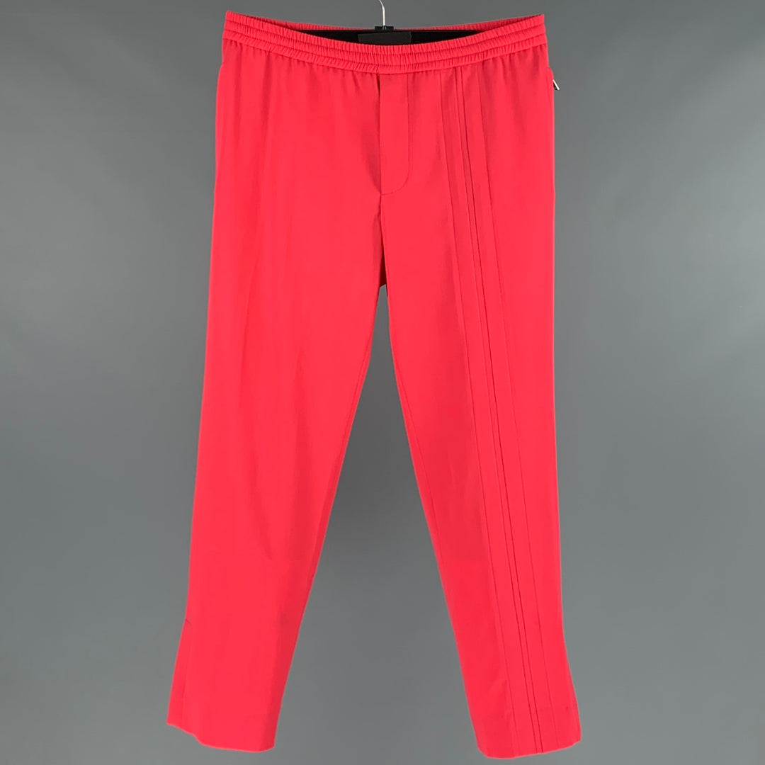 VALENTINO Size 32 Pink Wool Elastic Waistband Casual Pants