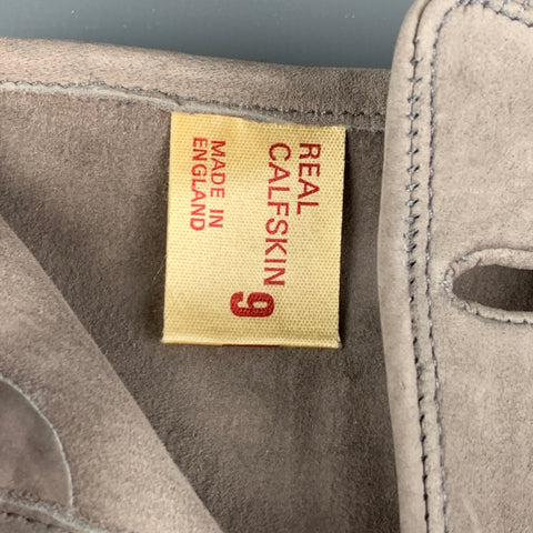 BUDD Size 9 Grey Calf Suede Gloves