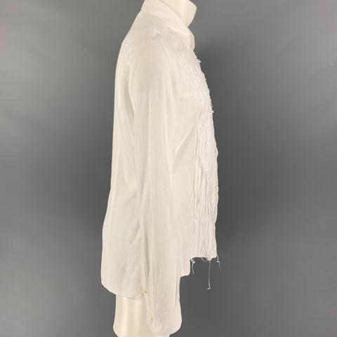 D&G by DOLCE & GABBANA Size M White Embroidery Cotton Long Sleeve Shirt